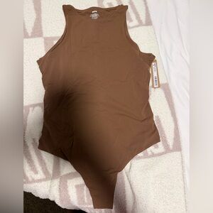 SKIMS “Jasper” Brown Fits Everybody High Neck Bodysuit